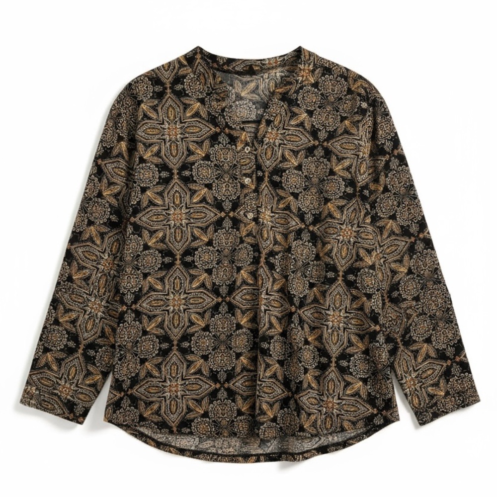 Cure pullover blouse Black and Gold 2X